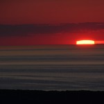 2016北海道相乗効果で快晴ツーリングその9　5日目-3　ちょっと能取岬まで→断念からのオホーツク海に沈む夕陽は四角いよ！